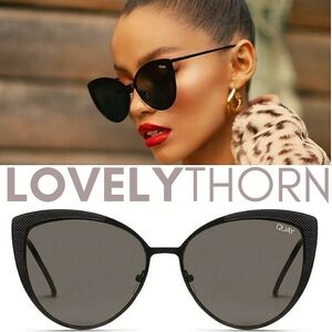 QUAY // ltd ed retro-glam black frame black smoke lens cateye sunglasses